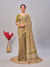 Womens Pure Mul Cotton Ajrakh Print Saree