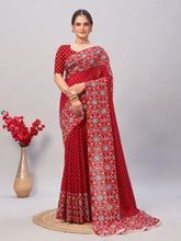 Womens Pure Mul Cotton Ajrakh Print Saree