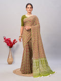 Womens Pure Mul Cotton Ajrakh Print Saree