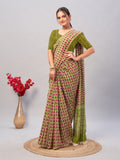 Womens Pure Mul Cotton Ajrakh Print Saree