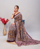Womens Pure Mul Cotton Ajrakh Print Saree