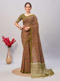 Womens Pure Mul Cotton Ajrakh Print Saree