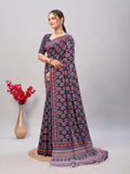 Womens Pure Mul Cotton Ajrakh Print Saree