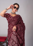 Womens Pure Mul Cotton Ajrakh Print Saree