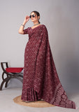 Womens Pure Mul Cotton Ajrakh Print Saree