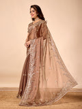 Women's Designer Embroidered Fendy Chiffon Sarees