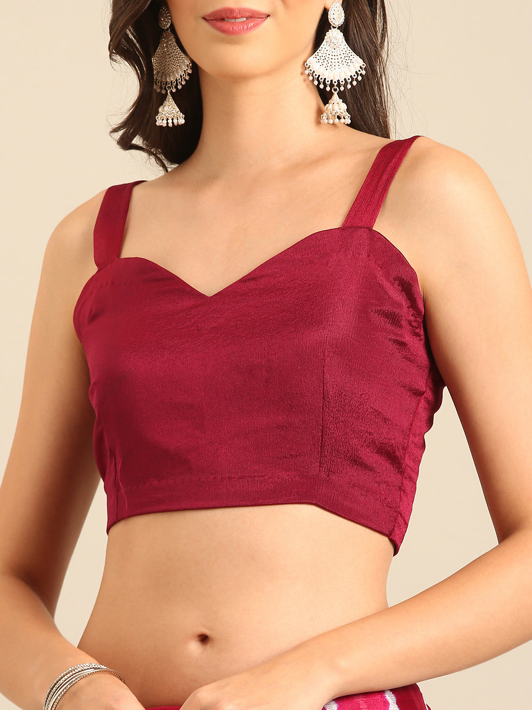 Womens Tradtional Leheriya Pink Saree