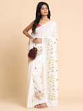 Pure Handloom Cotton Floral Embroidery Saree