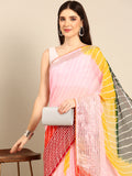 Womens Pure Georgette Multicolour Leheriya Gotta Saree