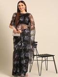 Designer Floral Printed Organza Saree
