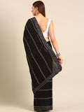 Designer Black Thread & Sequence Embroidery Saree