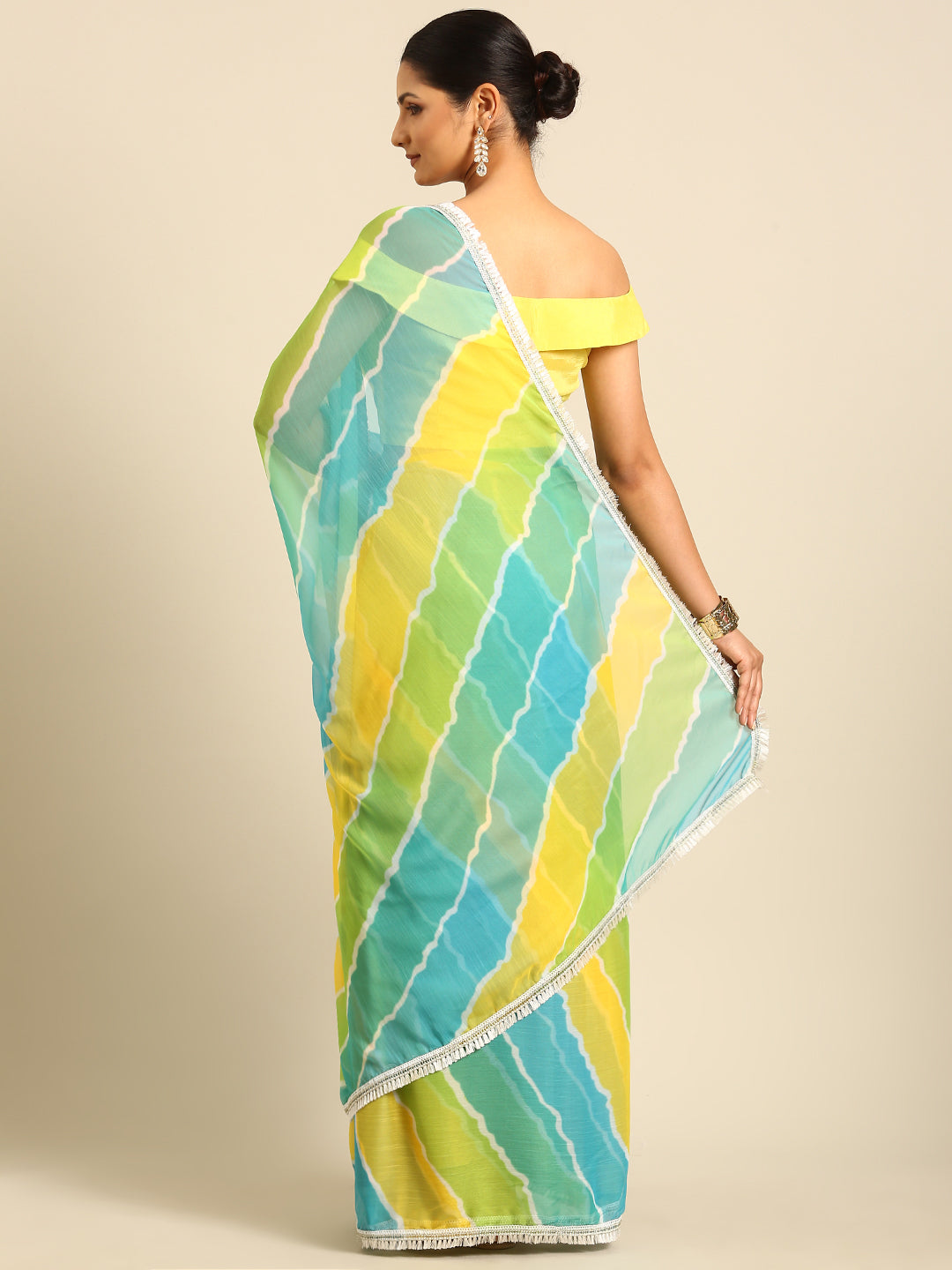 Womens Designer Printed Leheriya Saree