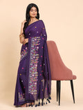 Pure Handloom Cotton Floral Embroidery Saree