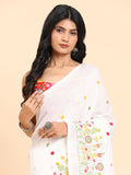 Pure Handloom Cotton Floral Embroidery Saree