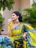 Womens Designer Cutdana Handwork Organza Saree