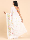Pure Handloom Cotton Floral Embroidery Saree
