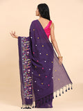 Pure Handloom Cotton Floral Embroidery Saree