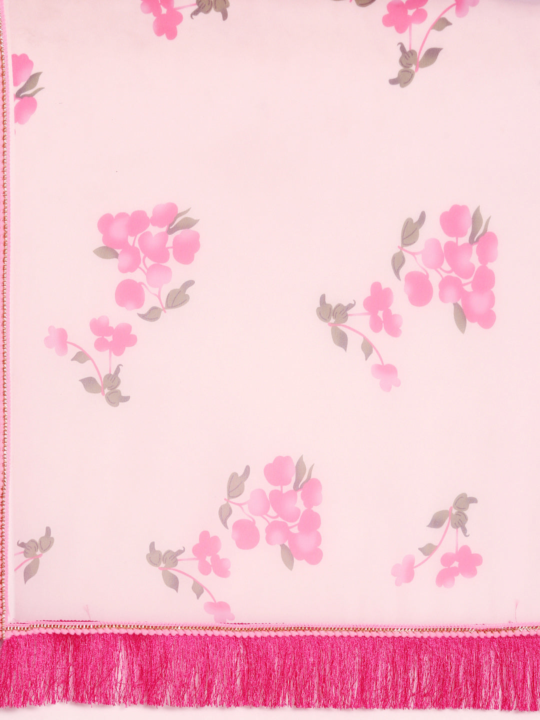 Womens Pure Georgette Pink floral Saree