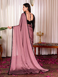 Womens Stylish Silk Saree with Sequence Border & Blouse