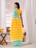 Womens Traditional Leheriya Saree With Handwork Butti