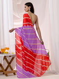 Womens Traditional Leheriya Saree With Handwork Butti
