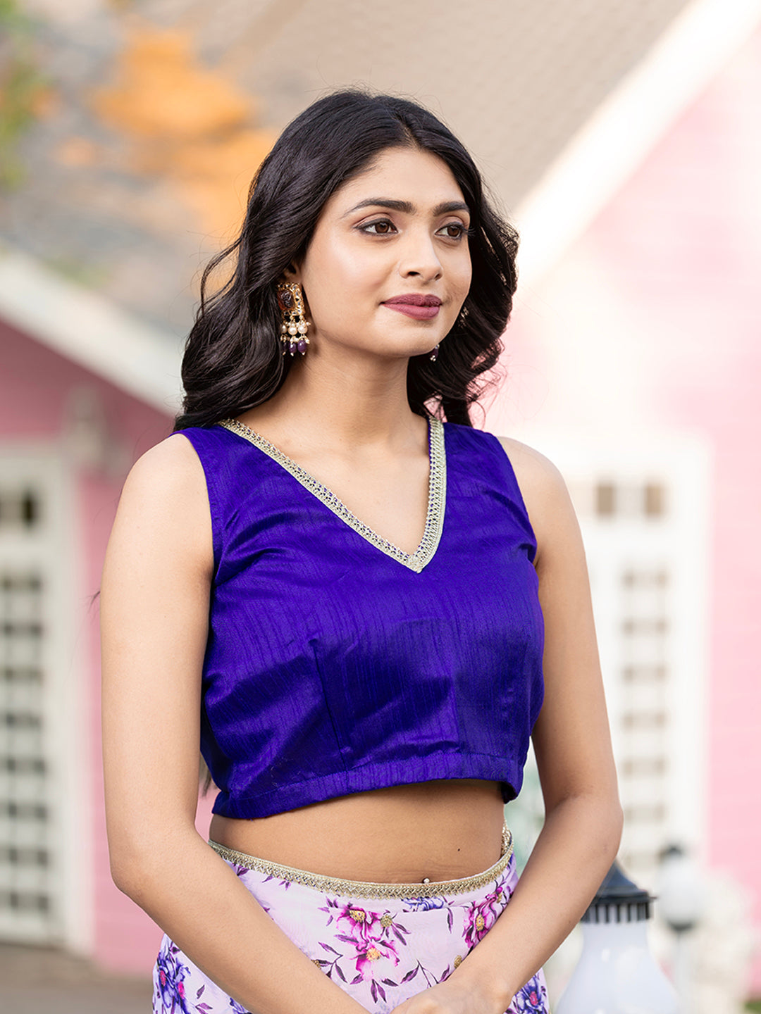 Pure Chinon Floral Printed Sequence Embroidery Saree
