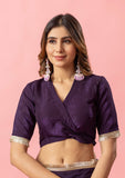 Womens Designer Crunchy Silk Chiffon Embroidery Saree