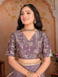 Womens Designer Crush Silk lace saree with Embroidery Blouse
