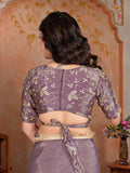 Womens Designer Crush Silk lace saree with Embroidery Blouse