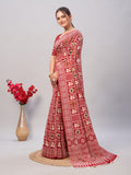 Womens Pure Mul Cotton Ajrakh Print Saree