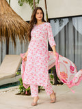 Women's Floral Printed Kurta-Pant with Dupatta