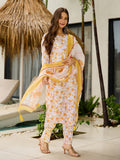 Women's Floral Printed Kurta Pant with Dupatta