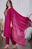 Womens Embroidered Kurti Pant with Dupatta