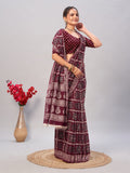 Womens Pure Mul Cotton Ajrakh Print Saree