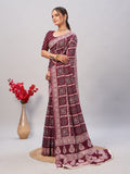Womens Pure Mul Cotton Ajrakh Print Saree