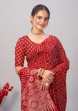 Womens Pure Mul Cotton Ajrakh Print Saree